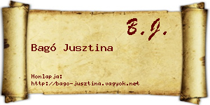 Bagó Jusztina névjegykártya
